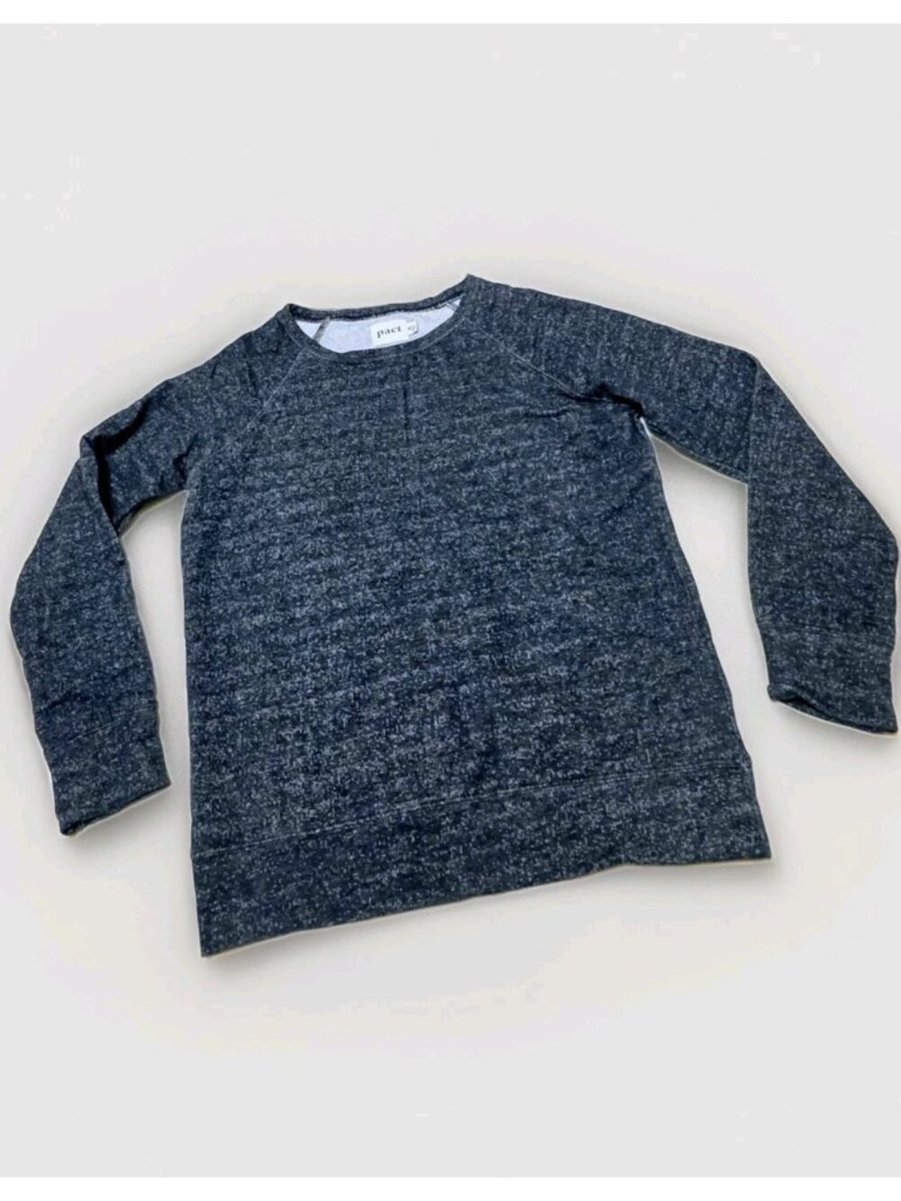 Pact 100% Organic Cotton Pullover Crew Neck Sweatshirt Grayish Blue Men's Med